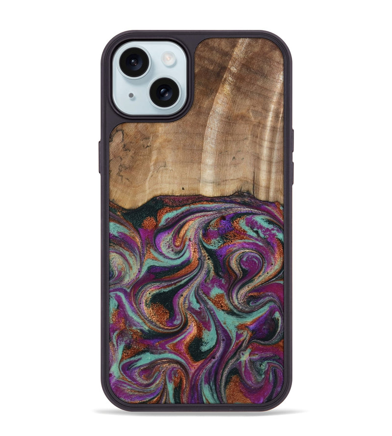 iPhone 15 Plus Wood Phone Case - Meghann (Green, 801539)