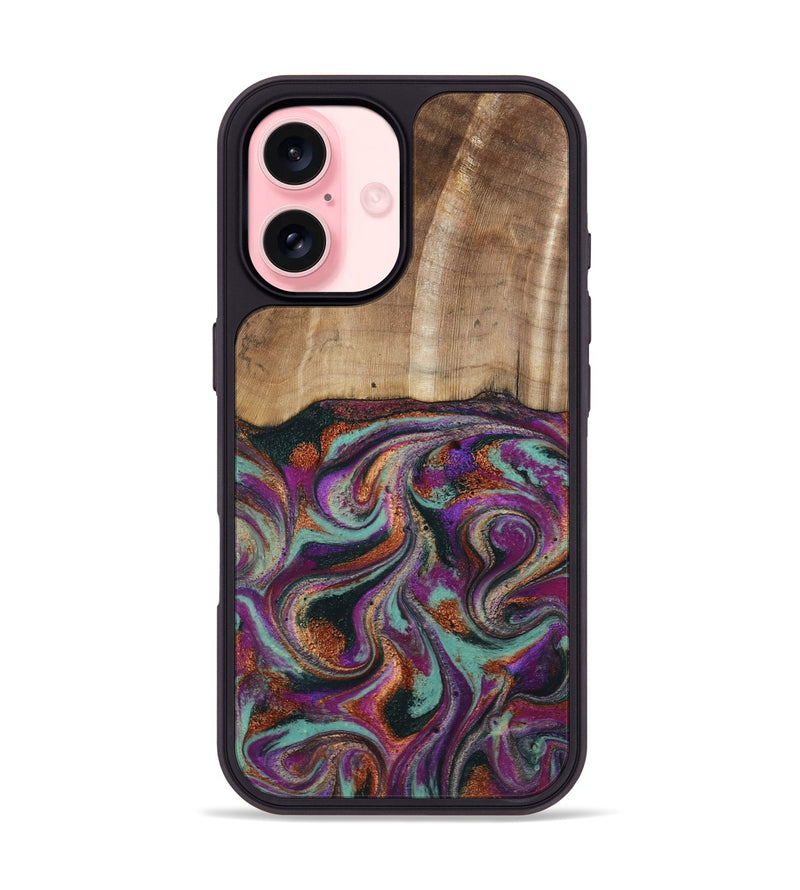 iPhone 16 Wood Phone Case - Meghann (Green, 801539)