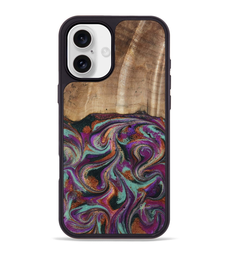 iPhone 16 Plus Wood Phone Case - Meghann (Green, 801539)