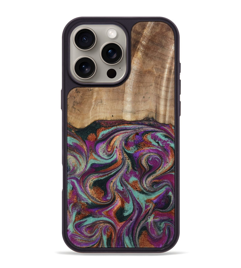 iPhone 16 Pro Max Wood Phone Case - Meghann (Green, 801539)