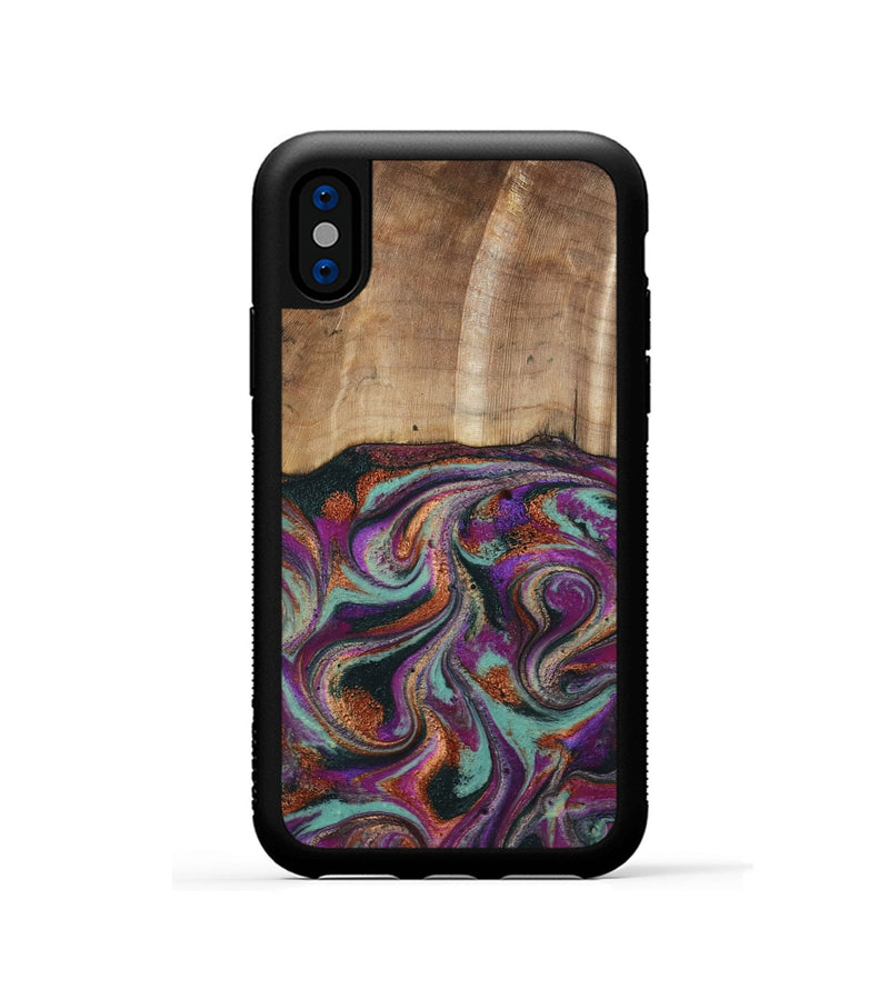 iPhone Xs Wood Phone Case - Meghann (Green, 801539)