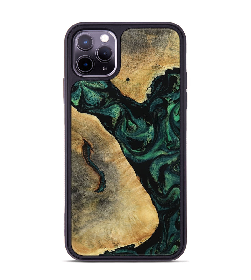 iPhone 11 Pro Max Wood Phone Case - Erykah (Green, 801541)
