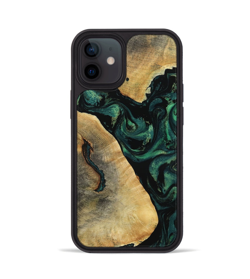 iPhone 12 Wood Phone Case - Erykah (Green, 801541)