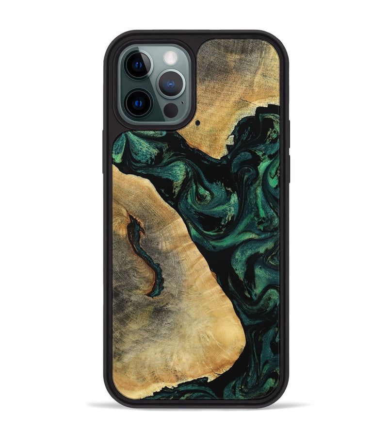 iPhone 12 Pro Max Wood Phone Case - Erykah (Green, 801541)