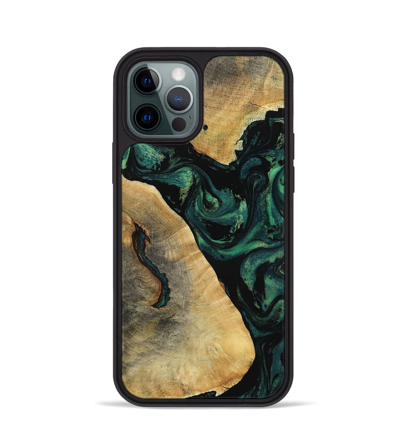 iPhone 12 Pro Wood Phone Case - Erykah (Green, 801541)