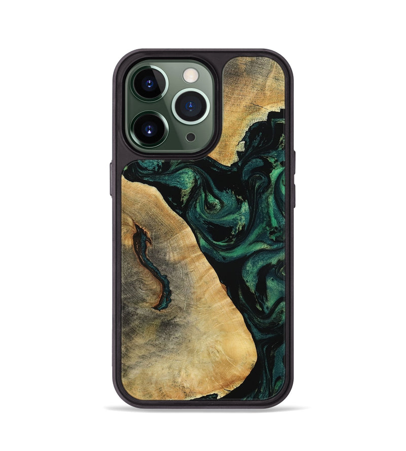 iPhone 13 Pro Wood Phone Case - Erykah (Green, 801541)