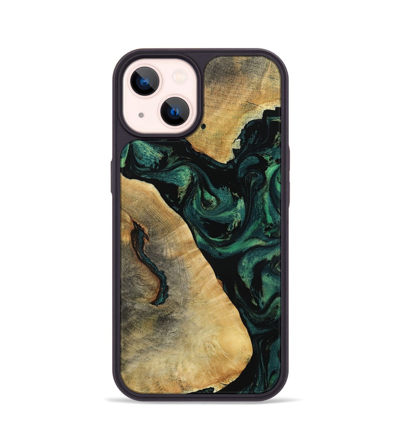 iPhone 14 Wood Phone Case - Erykah (Green, 801541)