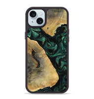 iPhone 15 Plus Wood Phone Case - Erykah (Green, 801541)