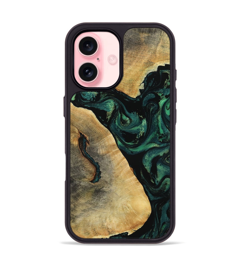iPhone 16 Wood Phone Case - Erykah (Green, 801541)