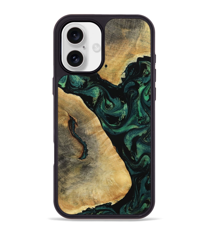 iPhone 16 Plus Wood Phone Case - Erykah (Green, 801541)