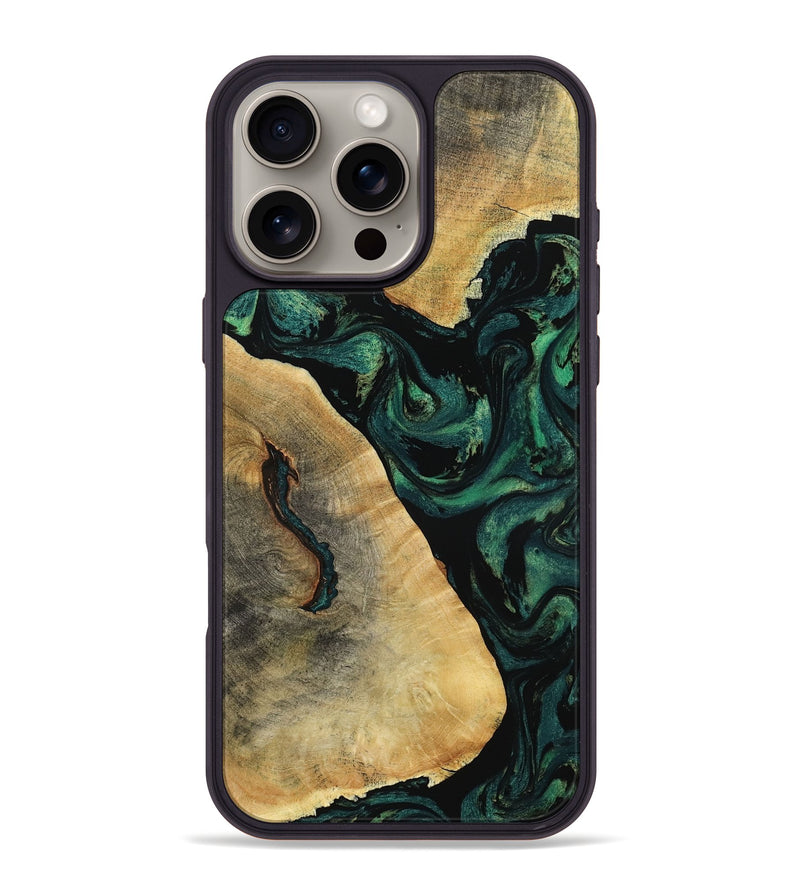 iPhone 16 Pro Max Wood Phone Case - Erykah (Green, 801541)