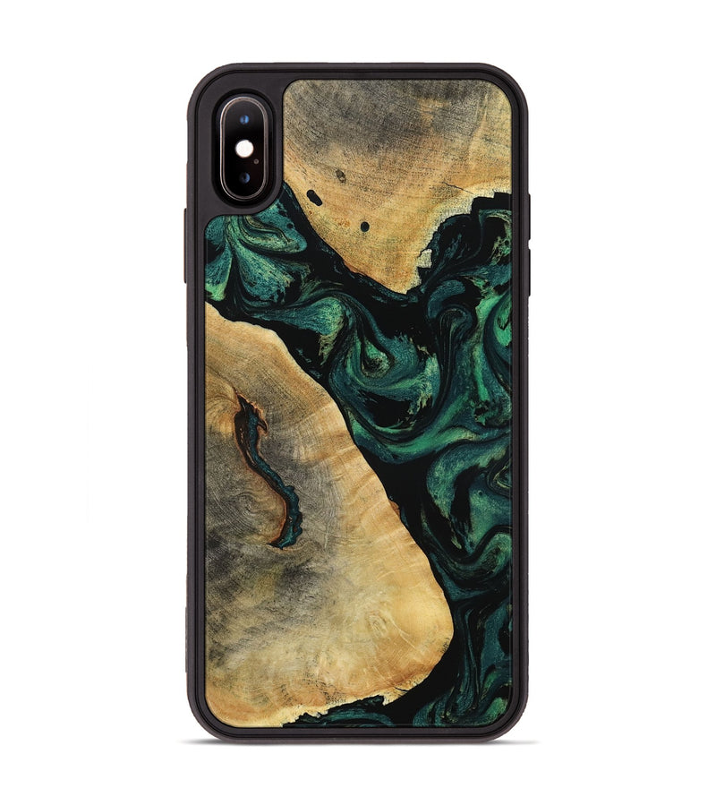 iPhone Xs Max Wood Phone Case - Erykah (Green, 801541)