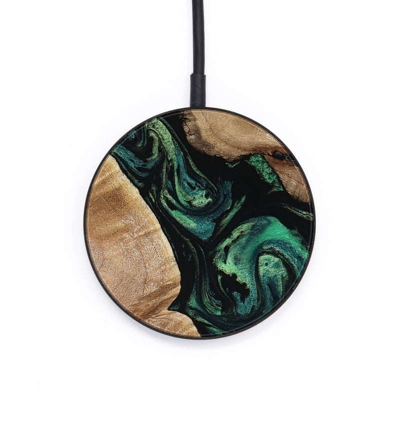 Circle Wood Wireless Charger - Sim (Green, 801542)