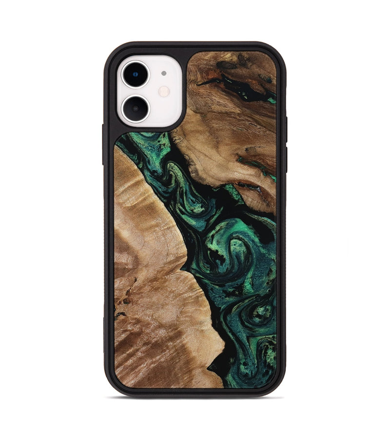 iPhone 11 Wood Phone Case - Sim (Green, 801542)