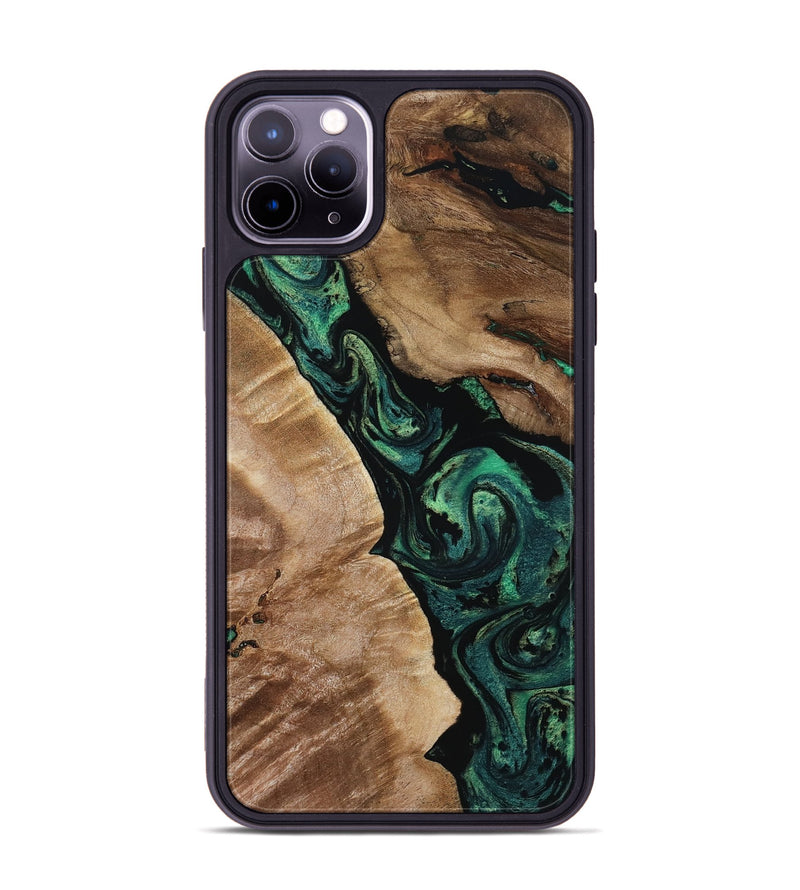 iPhone 11 Pro Max Wood Phone Case - Sim (Green, 801542)