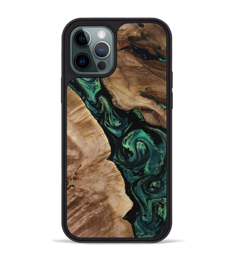 iPhone 12 Pro Max Wood Phone Case - Sim (Green, 801542)