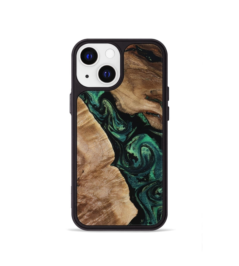 iPhone 13 mini Wood Phone Case - Sim (Green, 801542)