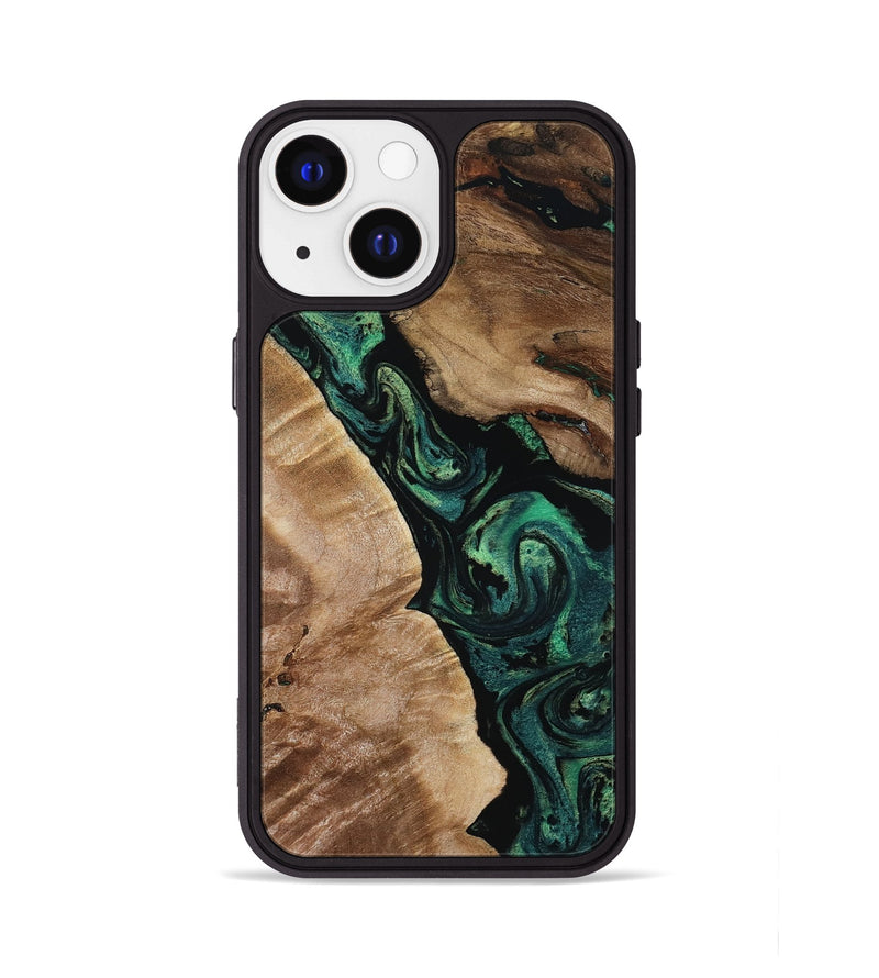 iPhone 13 Wood Phone Case - Sim (Green, 801542)