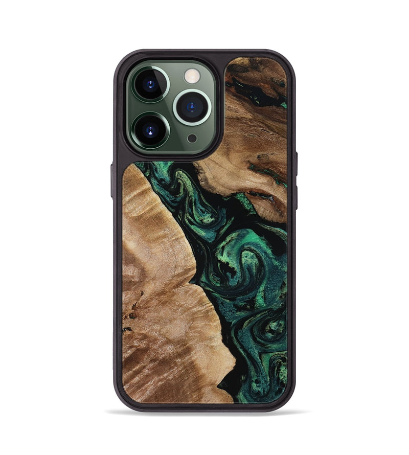 iPhone 13 Pro Wood Phone Case - Sim (Green, 801542)