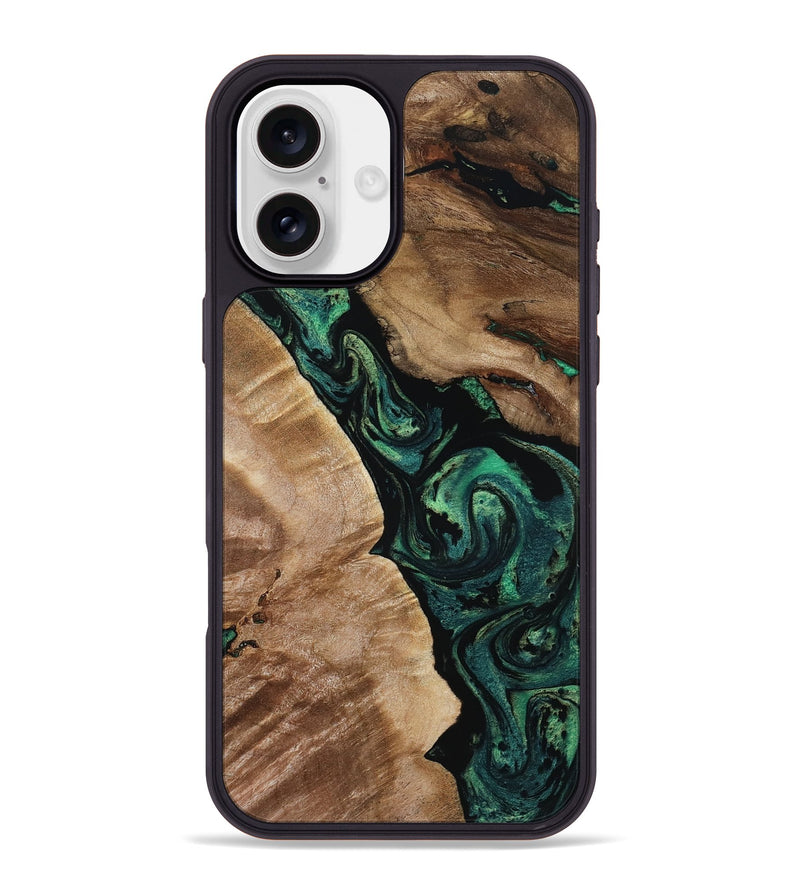 iPhone 16 Plus Wood Phone Case - Sim (Green, 801542)
