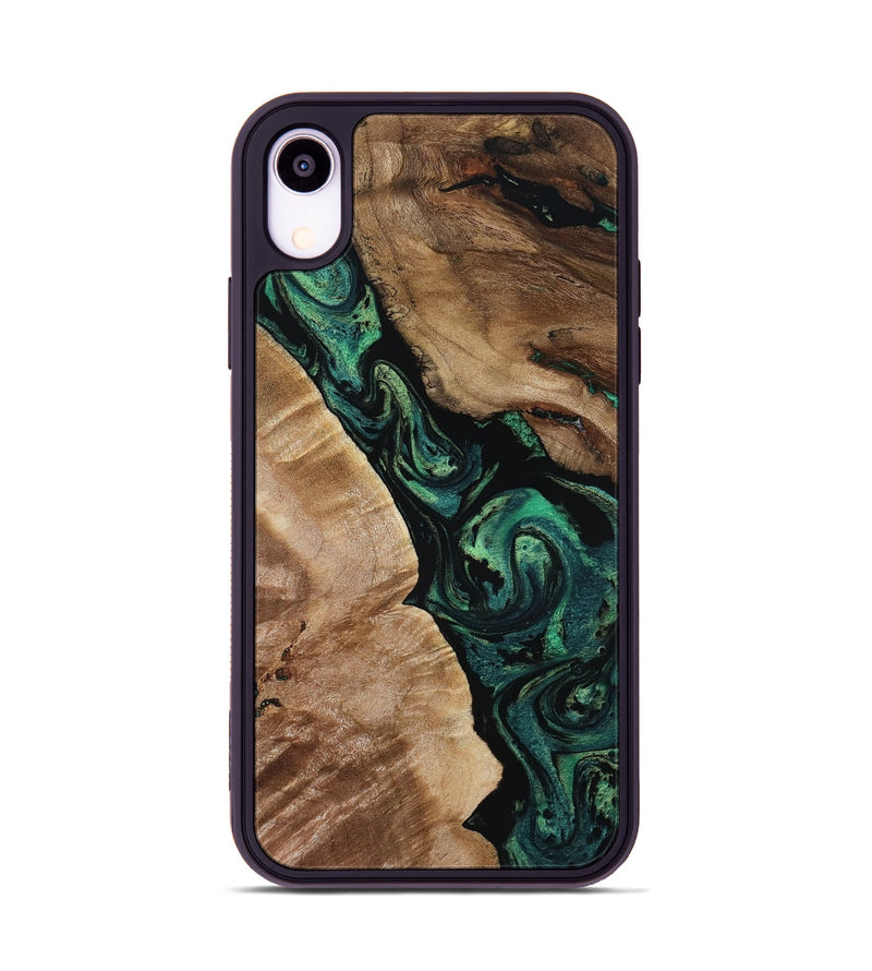iPhone Xr Wood Phone Case - Sim (Green, 801542)