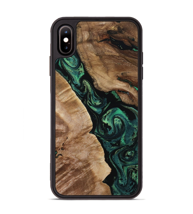 iPhone Xs Max Wood Phone Case - Sim (Green, 801542)
