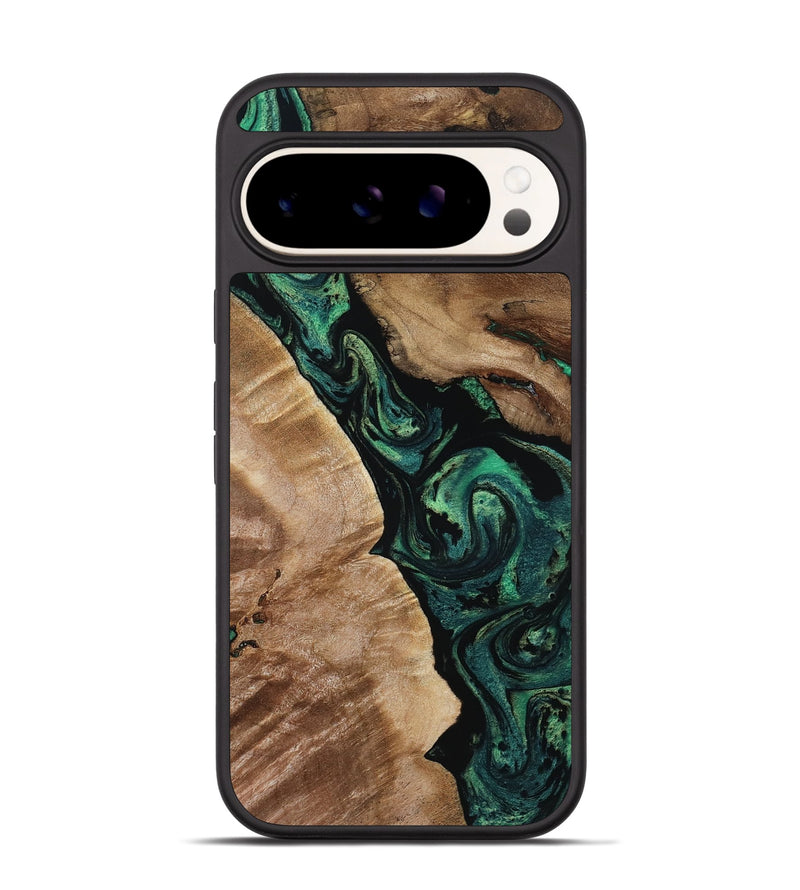 Pixel 9 Wood Phone Case - Sim (Green, 801542)