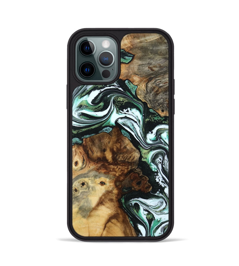 iPhone 12 Pro Wood Phone Case - Josue (Green, 801543)