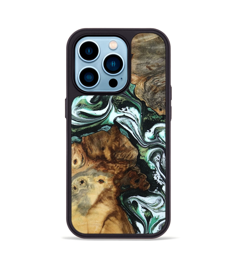 iPhone 14 Pro Wood Phone Case - Josue (Green, 801543)