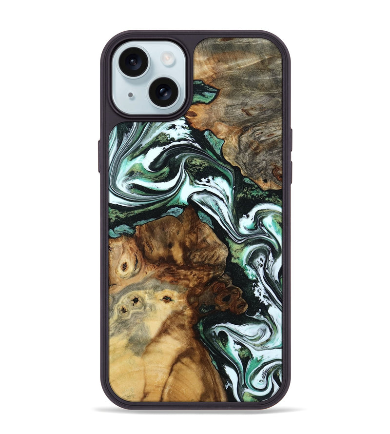 iPhone 15 Plus Wood Phone Case - Josue (Green, 801543)