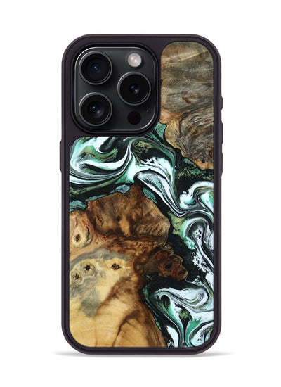 iPhone 15 Pro Wood Phone Case - Josue (Green, 801543)