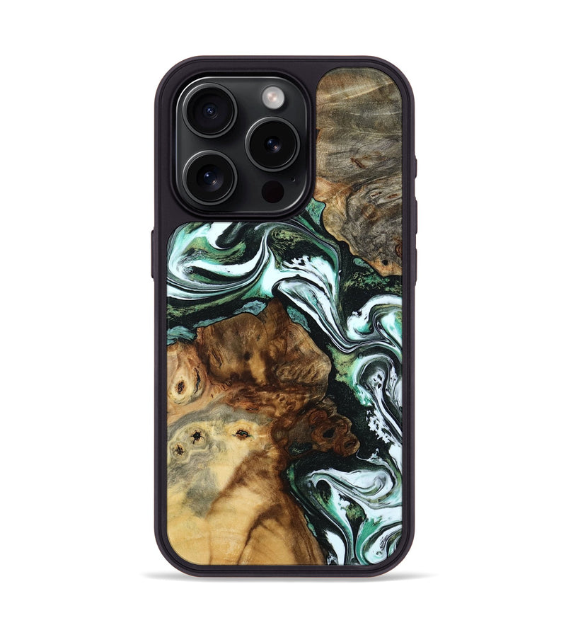 iPhone 15 Pro Wood Phone Case - Josue (Green, 801543)