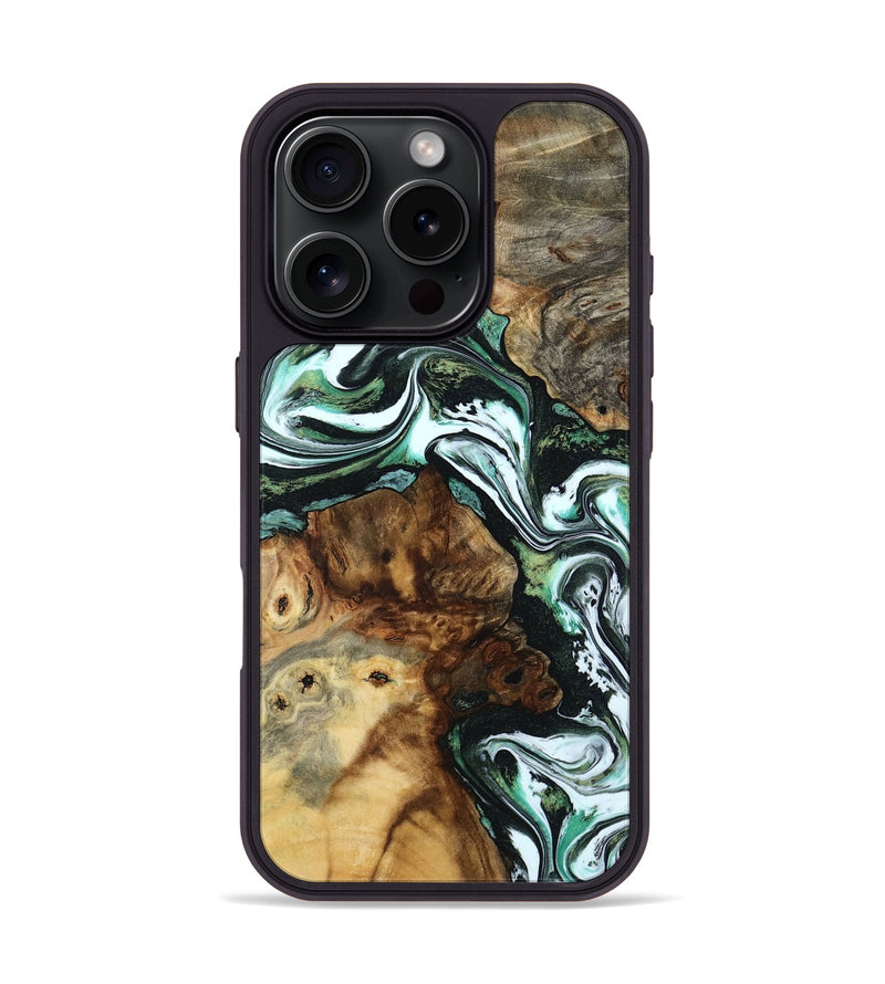 iPhone 16 Pro Wood Phone Case - Josue (Green, 801543)