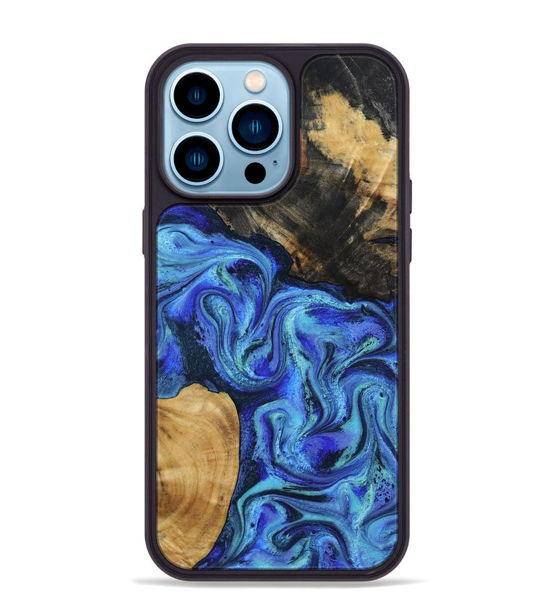 iPhone 14 Pro Max Wood Phone Case - Kermit (Blue, 801555)