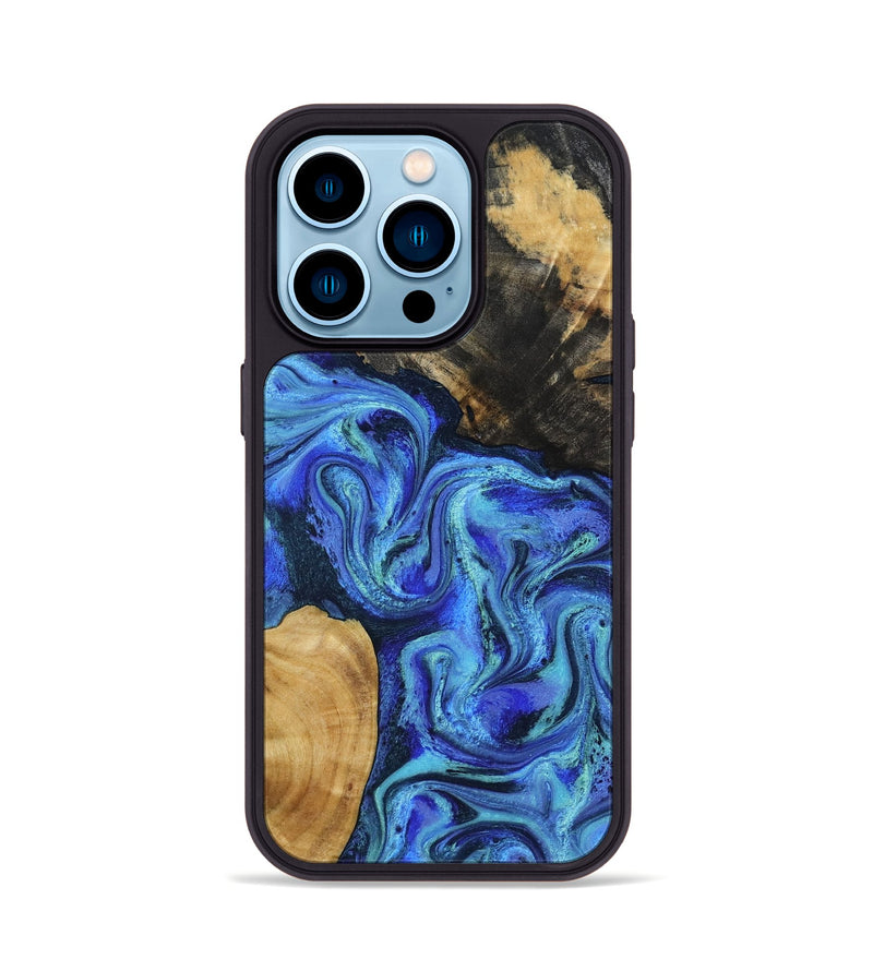 iPhone 14 Pro Wood Phone Case - Kermit (Blue, 801555)