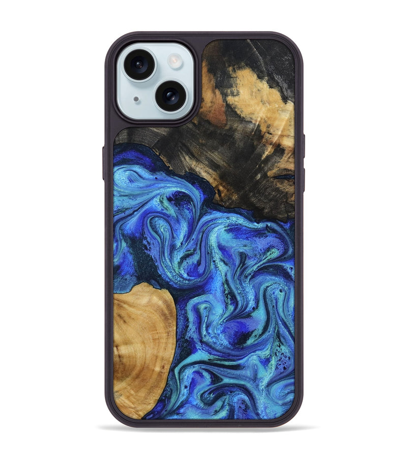 iPhone 15 Plus Wood Phone Case - Kermit (Blue, 801555)
