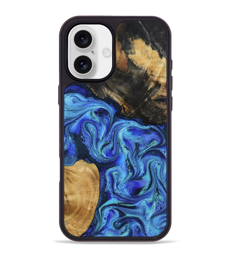 iPhone 16 Plus Wood Phone Case - Kermit (Blue, 801555)