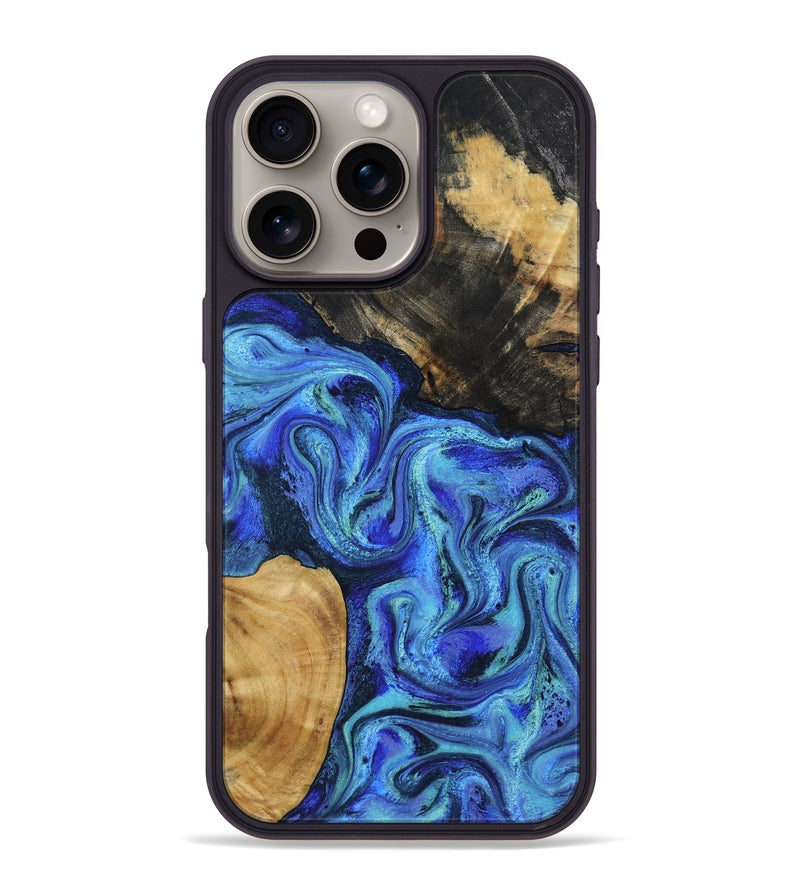 iPhone 16 Pro Max Wood Phone Case - Kermit (Blue, 801555)