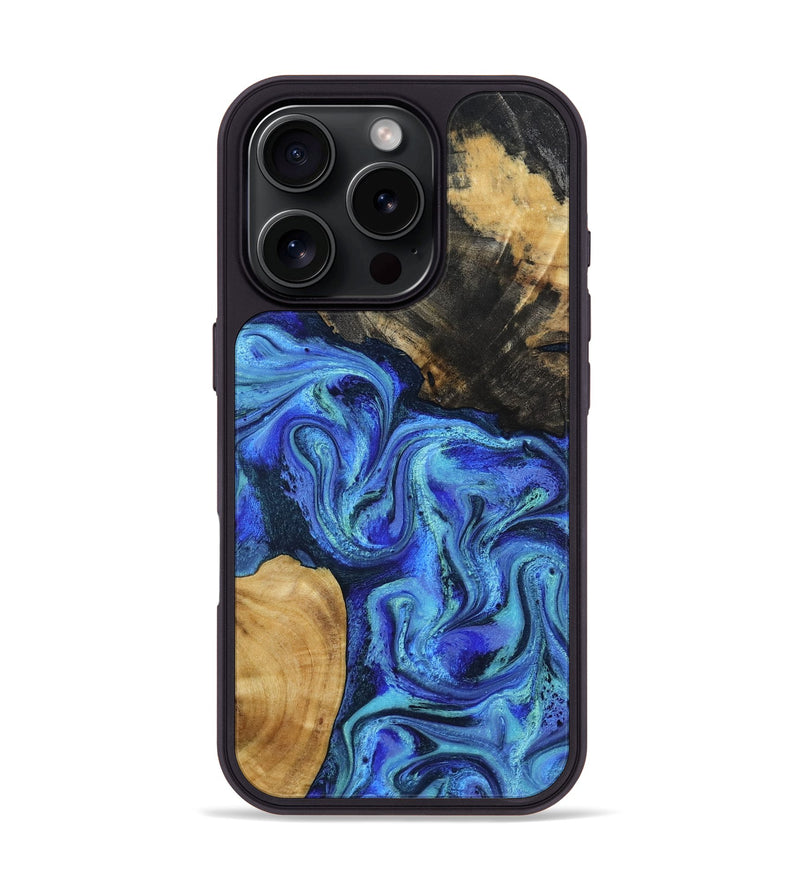 iPhone 16 Pro Wood Phone Case - Kermit (Blue, 801555)