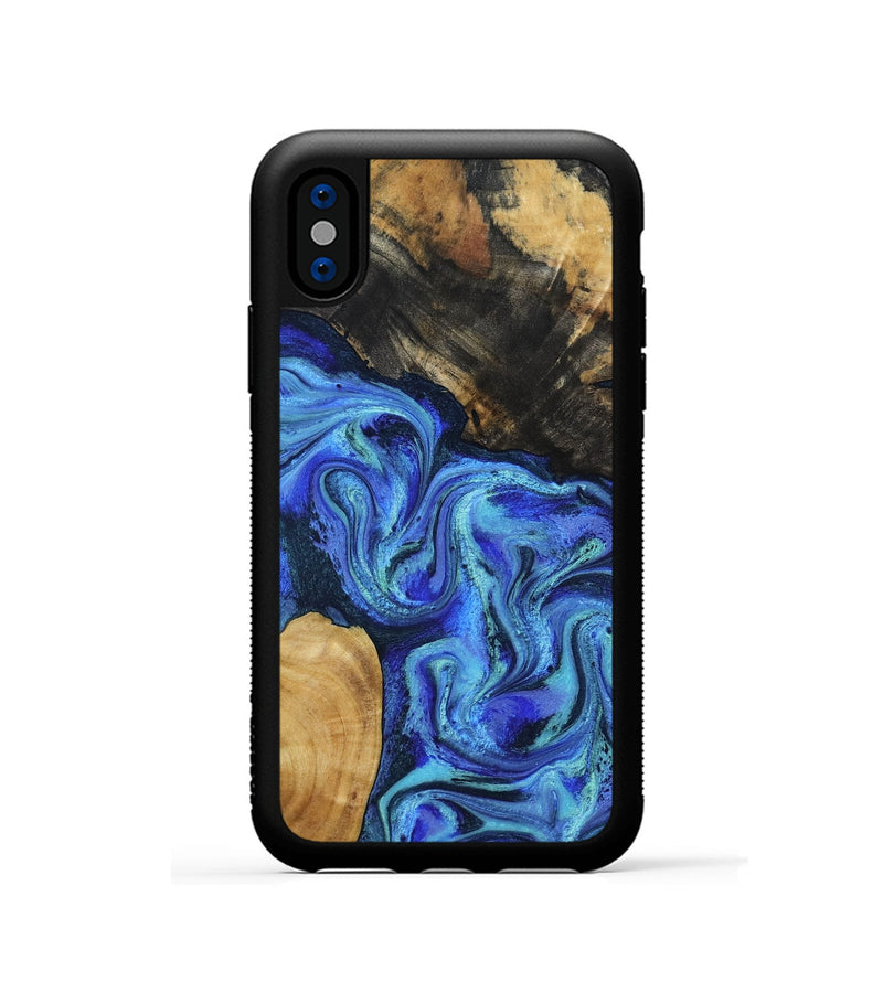 iPhone Xs Wood Phone Case - Kermit (Blue, 801555)