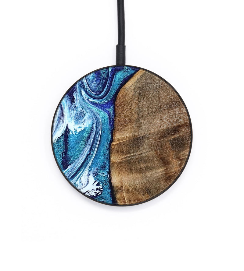 Circle Wood Wireless Charger - Chrissy (Blue, 801556)