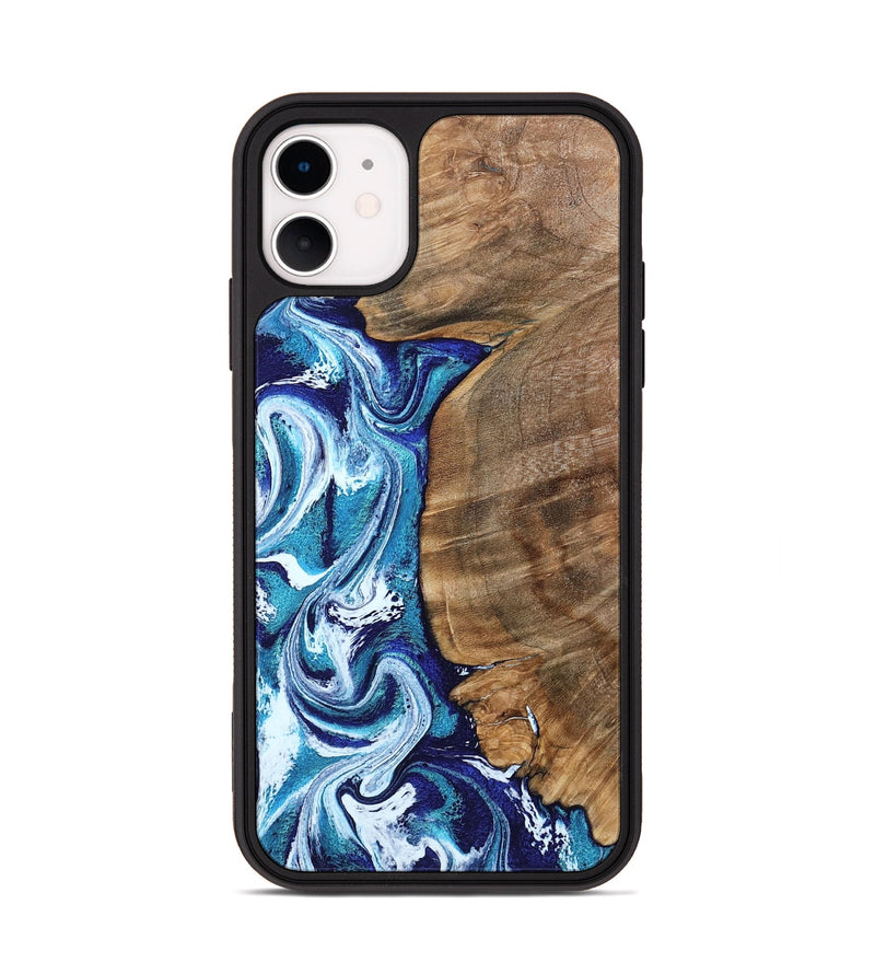 iPhone 11 Wood Phone Case - Chrissy (Blue, 801556)