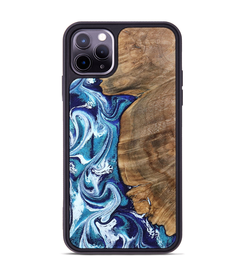 iPhone 11 Pro Max Wood Phone Case - Chrissy (Blue, 801556)