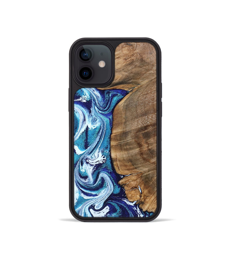 iPhone 12 mini Wood Phone Case - Chrissy (Blue, 801556)