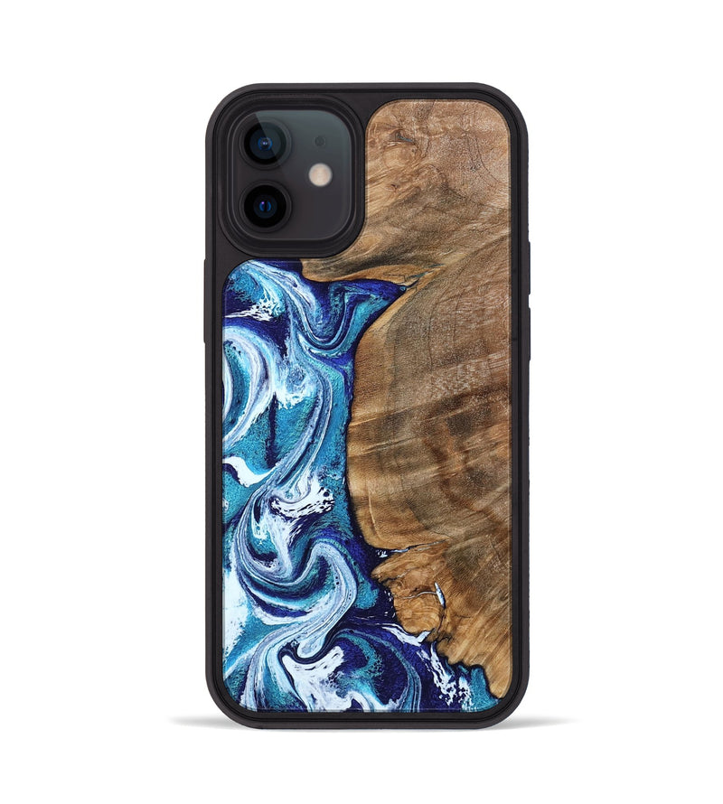 iPhone 12 Wood Phone Case - Chrissy (Blue, 801556)