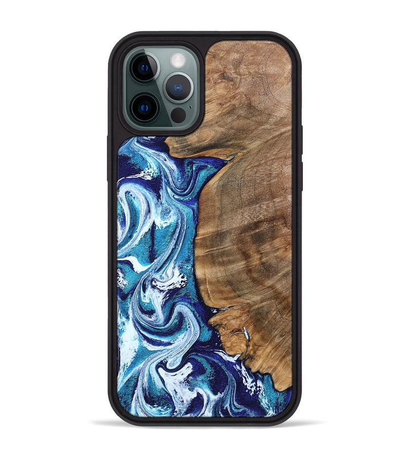 iPhone 12 Pro Max Wood Phone Case - Chrissy (Blue, 801556)