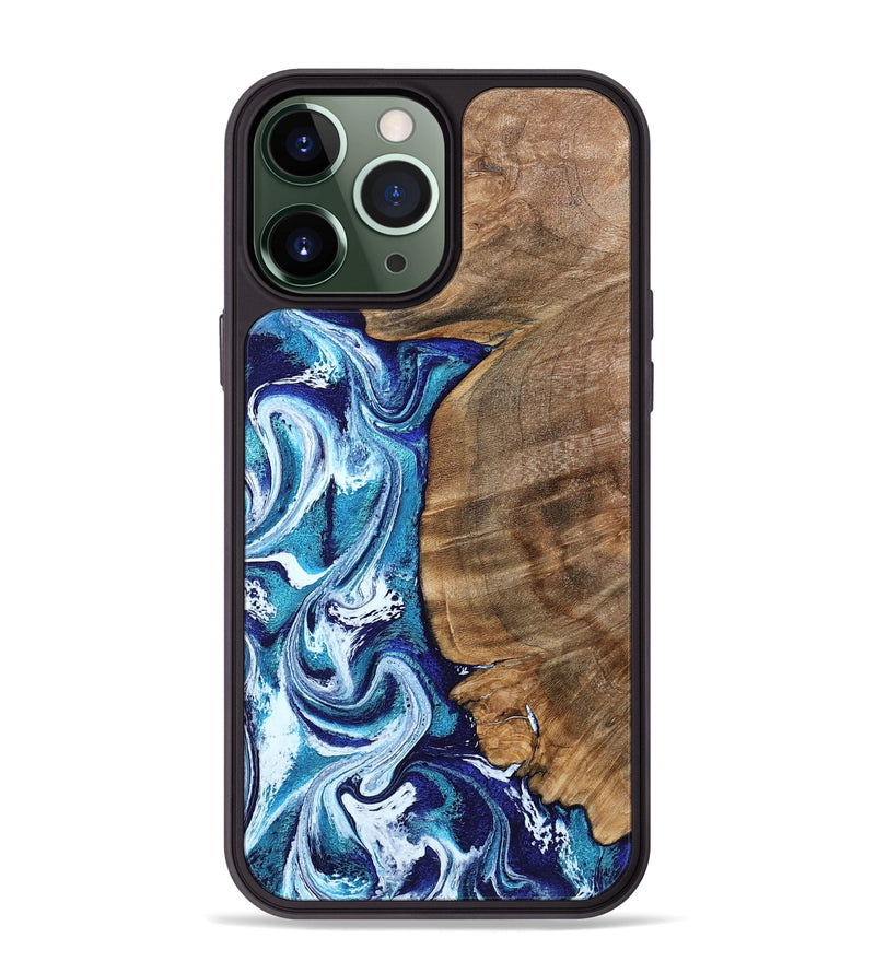 iPhone 13 Pro Max Wood Phone Case - Chrissy (Blue, 801556)