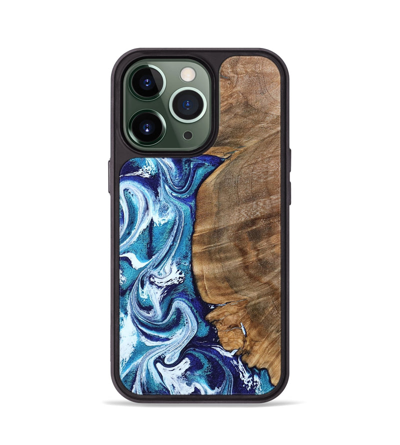 iPhone 13 Pro Wood Phone Case - Chrissy (Blue, 801556)