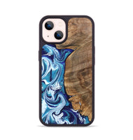 iPhone 14 Wood Phone Case - Chrissy (Blue, 801556)