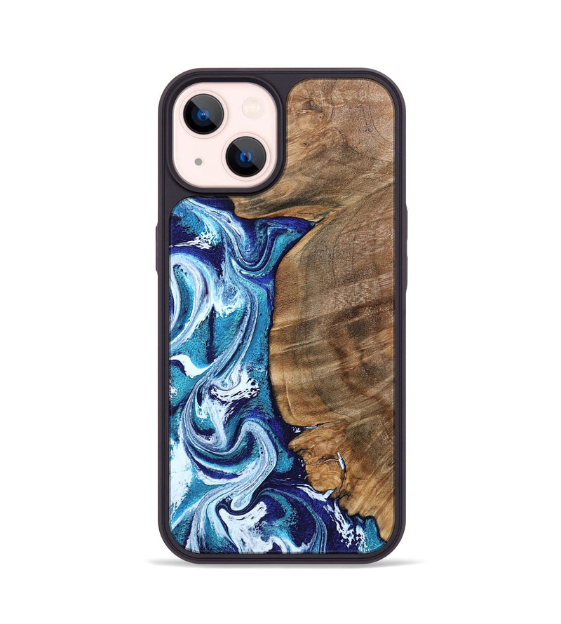 iPhone 14 Wood Phone Case - Chrissy (Blue, 801556)